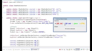 Java JRadioButton application