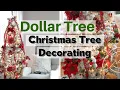Walmart Flocked Christmas Tree and Dollar Tree Ornaments - all for under 60 TOTAL