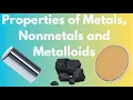 Properties of Metals Nonmetals and Metalloids
