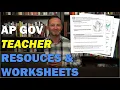 Teaching AP Gov Worksheets Resources