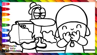 Draw and Color Pocoyo and Pato on the Toilet 👶🦆💩🚽 Drawings for Kids