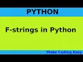 F-strings in Python String Formatting f-string in Python 3 6