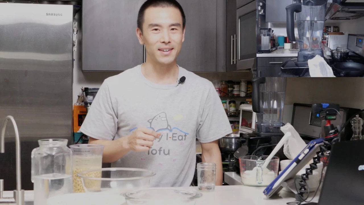 Japanese cooking challenge    homemade soy milk, tofu and okara  Day 1