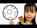 Baby Anna is Painting Sport Balls Best Learning for Toddlers