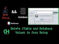 Delete JTable and Database Values in Java Swing
