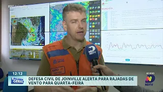 Defesa Civil de Joinville alerta para fortes rajadas de vento nesta quarta-feira