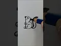 How to draw squirrel from letter B