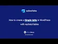 How to create a Simple table in the best WordPress Table and Chart Plugin - wpDataTables