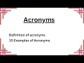 Acronyms with Examples Word Formation