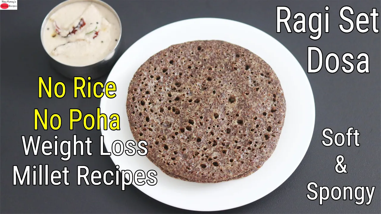 Ragi Set Dosa Recipe - Soft Sponge Dosa - How To Make Millet Set Dose - Weight Loss Millet Recipes