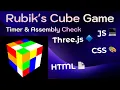 Create a Fully Functional Rubik s Cube Game with Timer Assembly Check using Three js