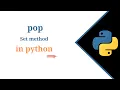RK Set pop method in python