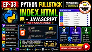 Python Full Stack EP-33 Index html JavaScript Full Explanation Final Episode