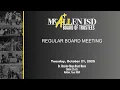 McAllen ISD Regular Board Meeting October 21 2025