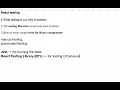 React Testing in Tamil - Introduction
