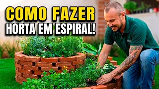 Como fazer HORTA EM ESPIRAL | Cultive ervas, hortaliças e legumes em pouco espaço
