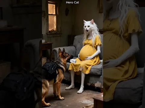 The dog is earning money to buy medicine for the pregnant female cat #catstory  #rescuedogs