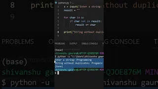 how to remove duplicate from a string python for beginners