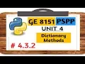 GE 8151 PSPP NOTES 4 3 2 Dictionary methods