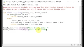 program to calculate wages including overtime pay for hours beyond 40