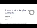 Week6 10 Transportation Simplex Algorithm Example