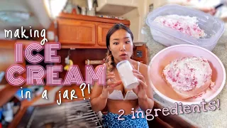 Midweek Vid 4: MASON JAR ICE CREAM 🍦 Boat Recipe, DIY, Simple Dessert Recipe