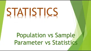 1 Population vs Sample vs Parameter vs Statistics Essential Definitions in Data Analysis