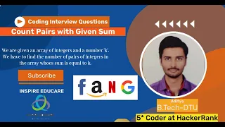 Coding Interview Questions Count Pairs with given Sum Maang Interview Questions DSA
