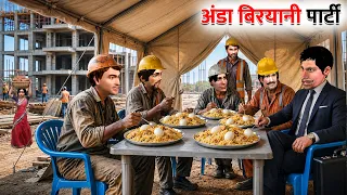 Building Workers की Egg Biryani Party में आया Uninvited Guest Funny Hindi Kahani