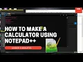 How To Make a Calculator Using Notepad Under 5 Minutes Cara Buat Kalkulator Guna Notepad