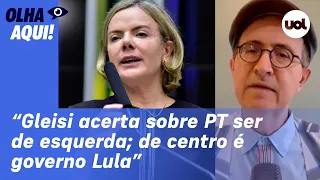 Reinaldo: Gleisi acerta sobre PT ser de esquerda; de centro é governo Lula