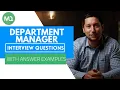 Department Manager Interview Questions with Answer Examples