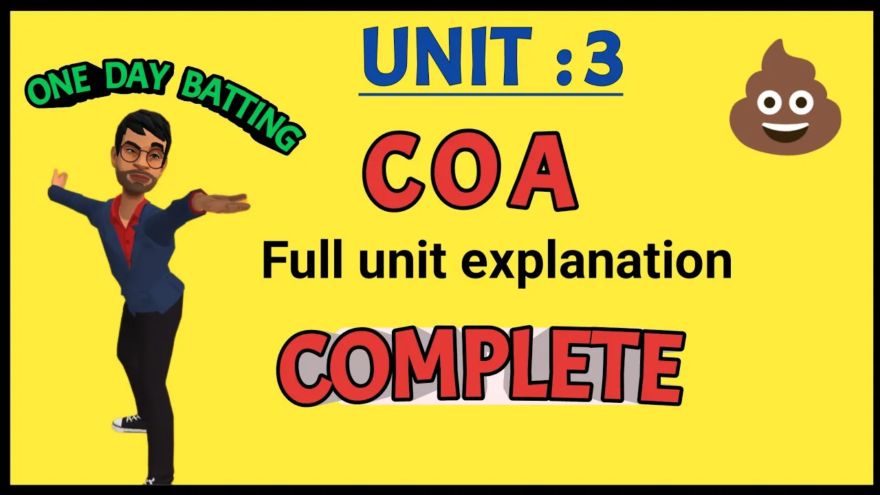 COA UNIT 3 || Complete Unit 3 Explanation || JNTUH R18 || One day batting videos ||