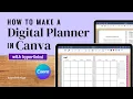 How To Make A Digital Planner with Hyperlinks in Canva Landscape Orientation kayo esign