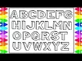 How to Draw 3D Alphabet Letters Kids Drawing and Coloring Alphabets ABC A to Z Coloring Pages