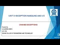 CS3391 CHAINED EXCEPTIONS