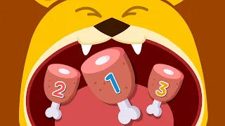 유아 숫자 놀이 1, 2, 3, 4, 5 | 냠냠, 아기 맹수와 함께 하나, 둘, 셋, 넷, 다섯 | 상어, 사자, 호랑이, 악어, 독수리 | 어린이 숫자 세기 ★ 티디키즈