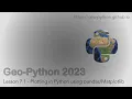 Geo-Python 2023 Lesson 7 1 - Plotting in Python using