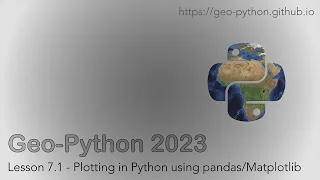Geo-Python 2023 Lesson 7 1 - Plotting in Python using