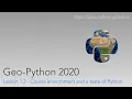 Geo-Python 2020 Lesson 1 2 - Course environment and a taste of Python