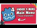 Godot 4 Main menu tutorial in UNDER 5 MINUTES Screen Transitions
