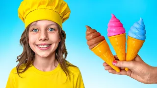 The Colors Ice Cream Song | Finger Family Compilation | Alex and Nastya