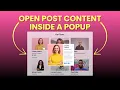How to open post content in Modal Popup using Elementor