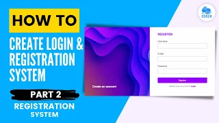 PHP MySQL Login Registration System - Registration System Part 2 DevCoder