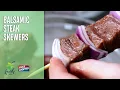 Fresh Dish Foodie Balsamic Steak Skewers with Blue Cheese