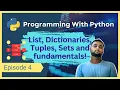 Episode 4 Python Fundamentals Lists Dictionaries Tuples Sets TheTechRakshit Amit Rakshit