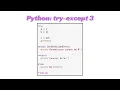 Python Lesson 41 try-except 3