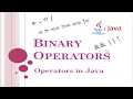Binary Operators in Java ICSE Syllabus