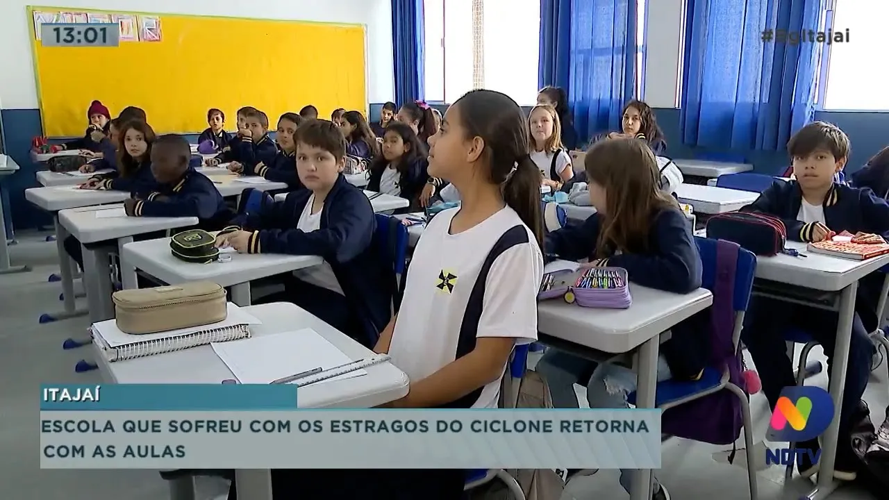 Escola que sofreu com estragos do ciclone retorna com as aulas
