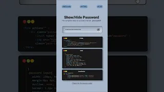 Add a Password Toggle with HTML CSS JS MZCode01